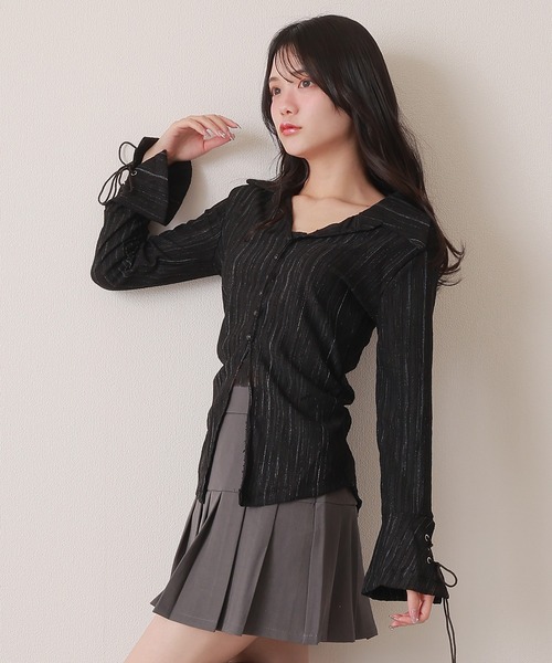 M DOLLY スカート waist ribbon mini skirt/ウエストリボンミニ