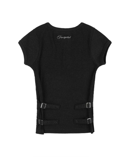 tシャツ A'GEM/9 × .kom 「 FANCY CLUB/ファンシークラブ」 SIDE BUCKLE RIBBED TEE/サイドバックル リ FANCY CLUB tシャツ A'GEM/9 × .kom 「 CLUB/ファンシークラブ