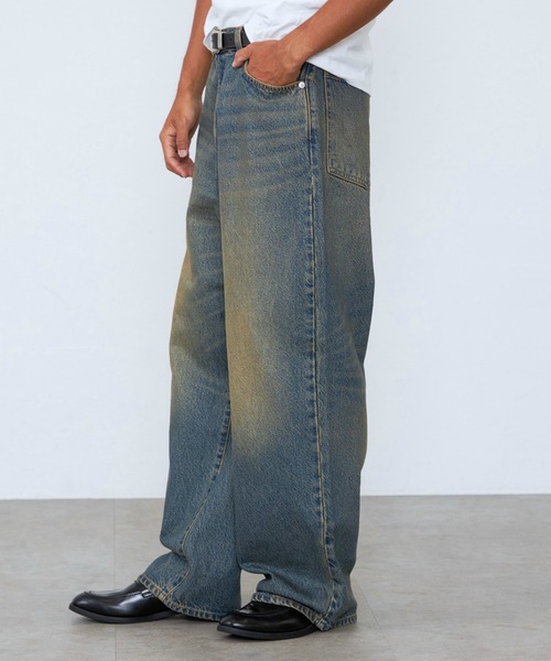 EDWIN〈バギージーンズ デニムパンツ W34 日本製 縦落ち ワイド〉 EDWIN〈バギージーンズ デニムパンツ W34 日本製 縦落ち ワイド