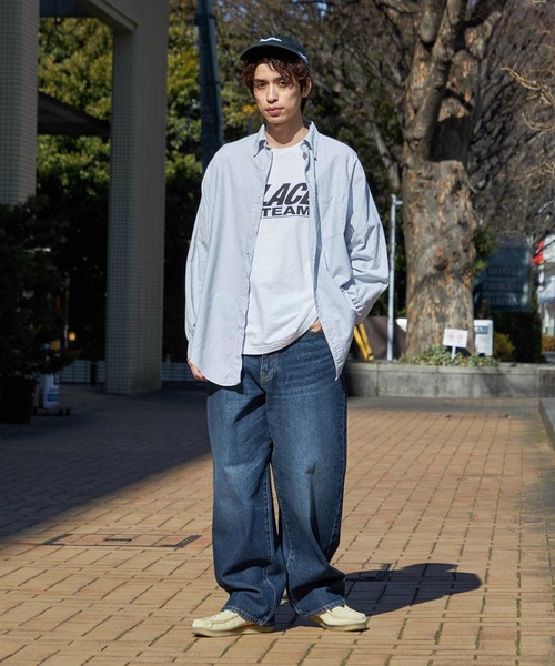 美品　EVRISクロスウエストワイドストレートデニム　S バギー EDWIN（エドウィン） ワイドパンツ ジーンズ ワイドストレート デニム
