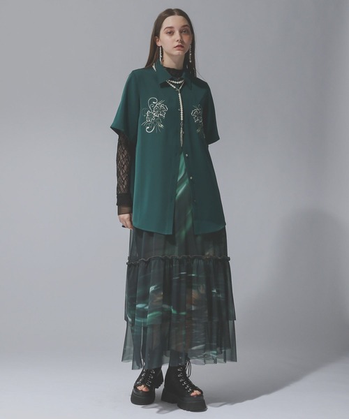 HARE　トロミシシュウミドルシャツ 楽天市場】トロミシシュウミドルシャツ HARE ハレ トップス