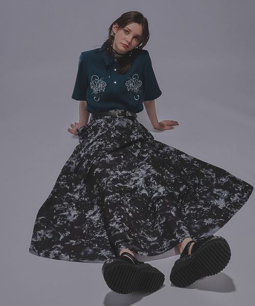 HARE ブラウス シャツ トロミシシュウミドルシャツ(HARE