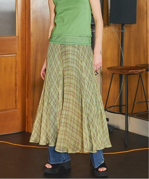 スカート MAISON SPECIAL Circular Pleated Skirt MAISON SPECIAL スカート Circular Pleated Plaid Skirt