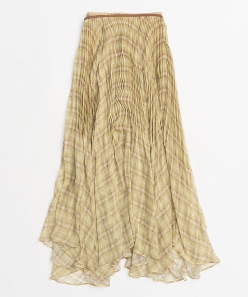 MAISON SPECIAL スカート Circular Pleated Plaid Skirt