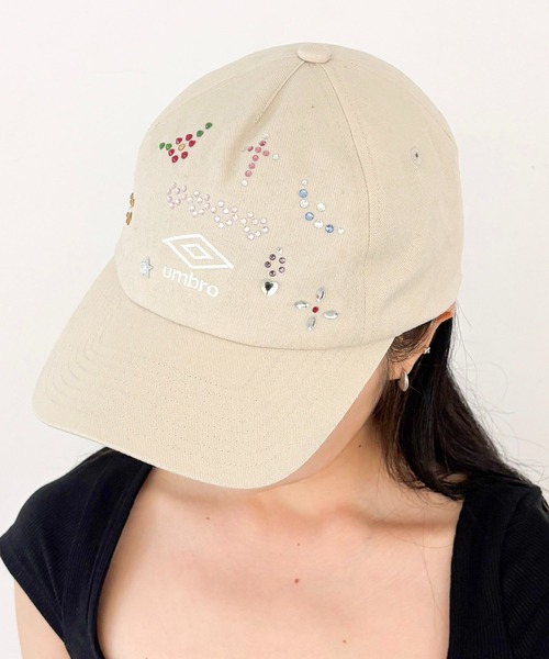 む*ぎ様 【UMBRO×Casselini】ストーンCAP/アイボリー/新品/週 Casselini(キャセリーニ)【UMBRO × Casselini】ストーンCAP