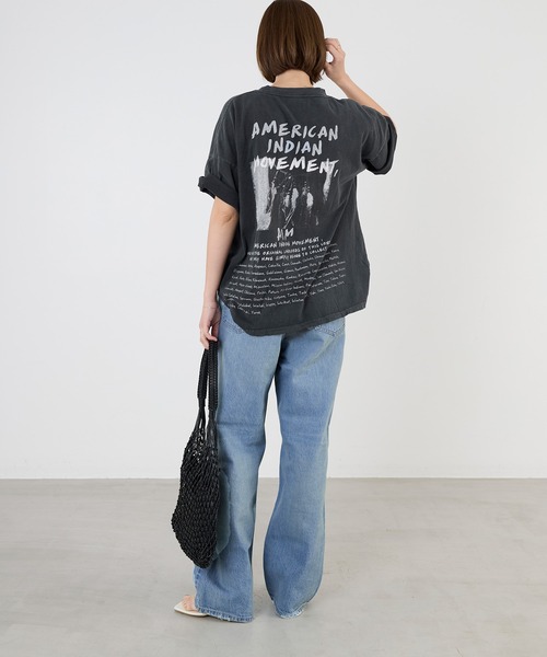 REMI RELIEF tシャツ 「REMI RELIEF」”INDIAN”プリント BIG T