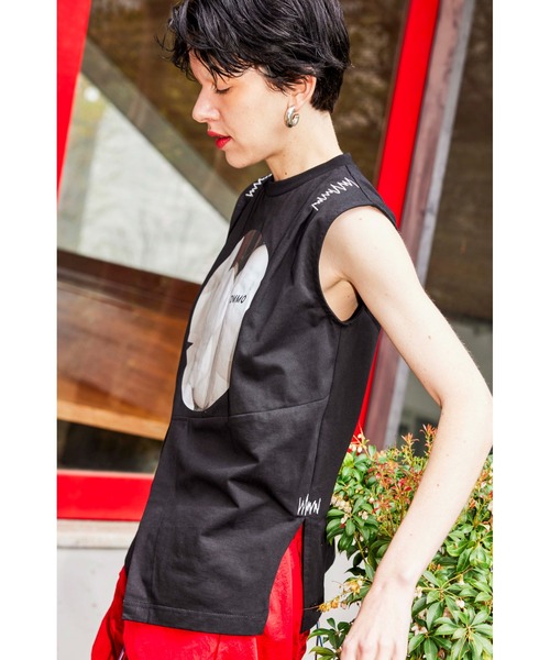 OMMO タンクトップ ノースリーブ BALLOON PHOTO TANK レディース