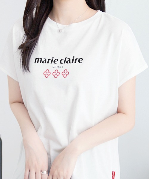 tシャツ 半袖 「マリクレール・スポーツ」ギャザーＴシャツ レディース | marie claire sport | 08