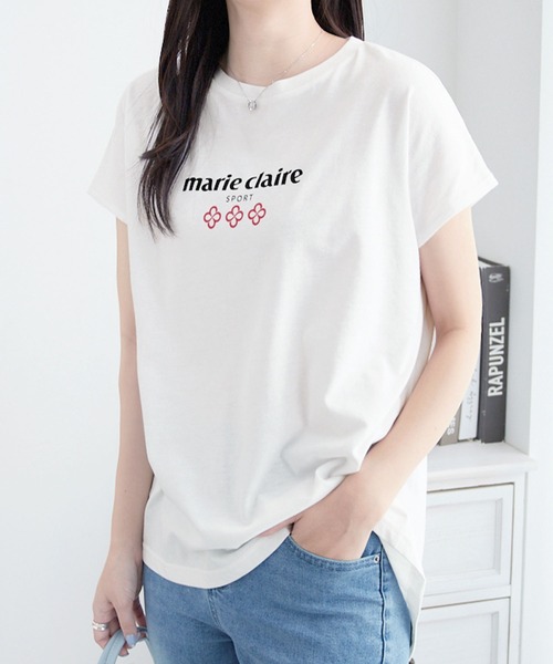 tシャツ 半袖 「マリクレール・スポーツ」ギャザーＴシャツ レディース | marie claire sport | 12