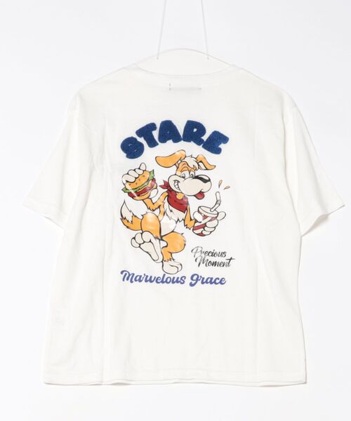 tシャツ 「アメコミDOG×サガラ刺繍」レディース 半袖 Tシャツ