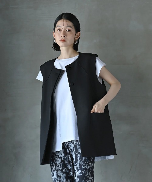 funda mine ベスト ジレ ダブルフラップベスト レディース : ZOZOTOWN