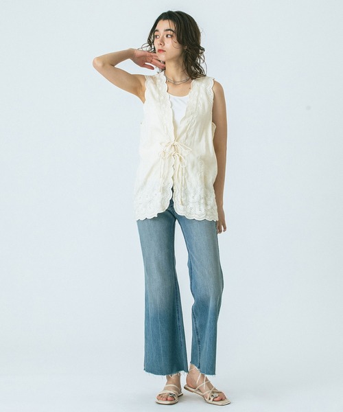 ベスト ジレ (HLAADA for ROSEBUD)EMBROIDERY GILET レディース HLAADA ベスト ジレ (HLAADA for ROSEBUD)EMBROIDERY GILET