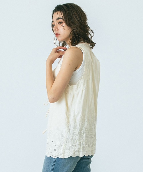 ベスト ジレ (HLAADA for ROSEBUD)EMBROIDERY GILET レディース HLAADA ベスト ジレ (HLAADA for ROSEBUD)EMBROIDERY GILET