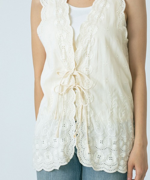 HLAADA ベスト ジレ (HLAADA for ROSEBUD)EMBROIDERY GILET