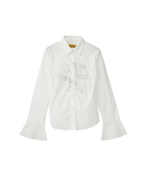 ブラウス シャツ HYSTERIC SPIDER レースアップフリルカフスブラウス レディース