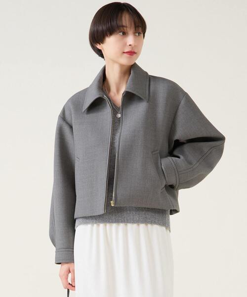 未使用タグあり marni ボンディング　ノーカラー　ブルゾン　ショート丈 MARNI(マルニ)JKMA0290A0/UTP749WR フーディ ショートブルゾン