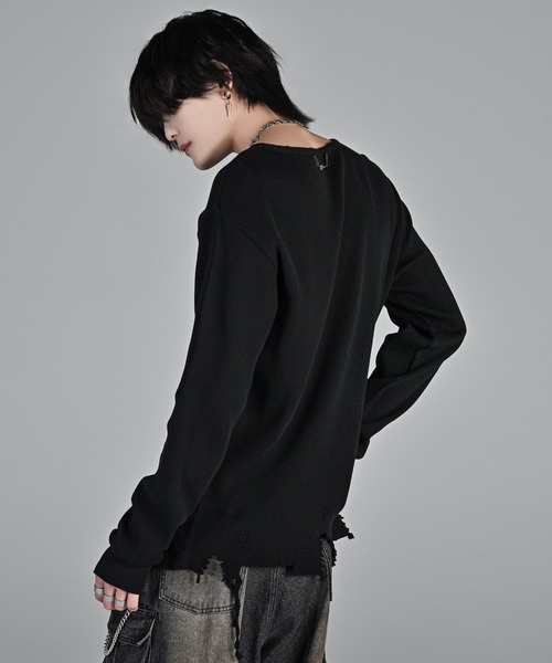 ADRER（アドラー） tシャツ waffle damage long-T / ワッフルダメージ