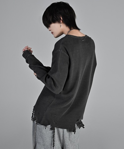 ADRER（アドラー） tシャツ waffle damage long-T / ワッフルダメージ