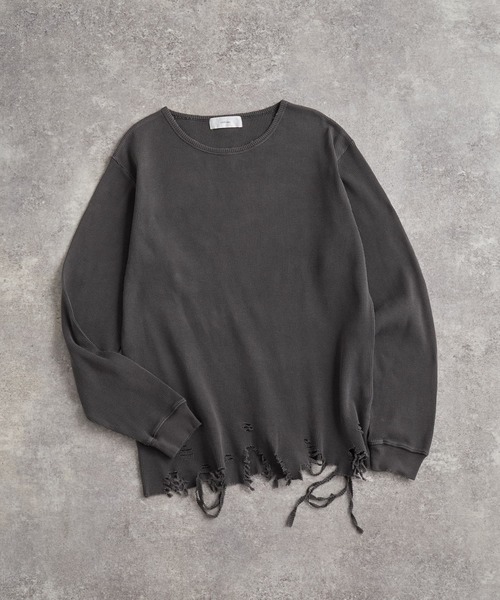 ADRER（アドラー） tシャツ waffle damage long-T / ワッフルダメージ