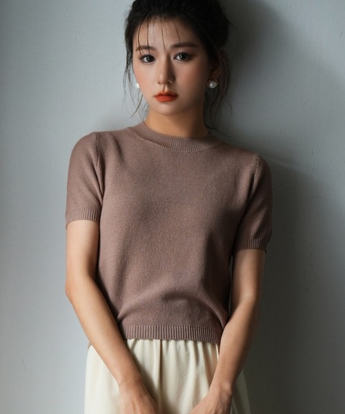 「SAISON DE PAPILLON」 半袖ニット M チャコール レディース_画像8