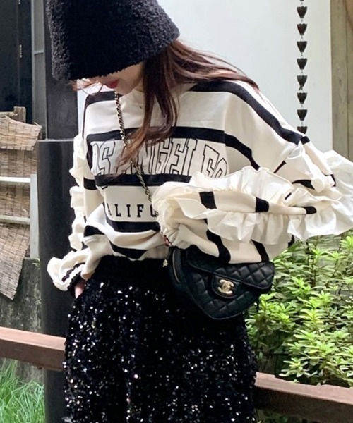 「Riff」 スウェットカットソー FREE オートミール レディース_画像3