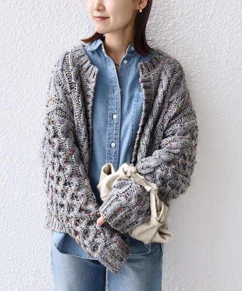 SHIPS ニットカーディガン グレー シップス SHIPS SHIPS: ドライバーズ ニット アウター カーディガン