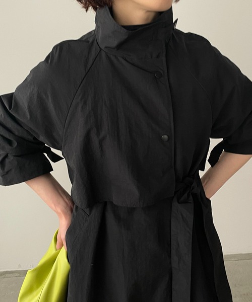 「210nouve」 トレンチコート FREE ライトカーキ レディース_画像7