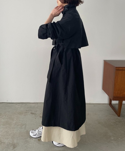 「210nouve」 トレンチコート FREE ライトカーキ レディース_画像8