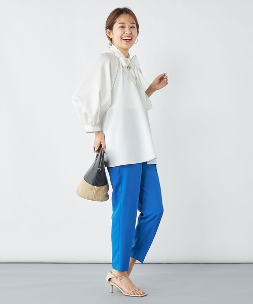 「NOLLEY'S」 イージーパンツ 36 ネイビー レディース_画像8