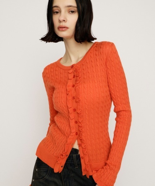 SLY（スライ） ニット セーター FRONT FRILL KNIT TOPS フロントフリル