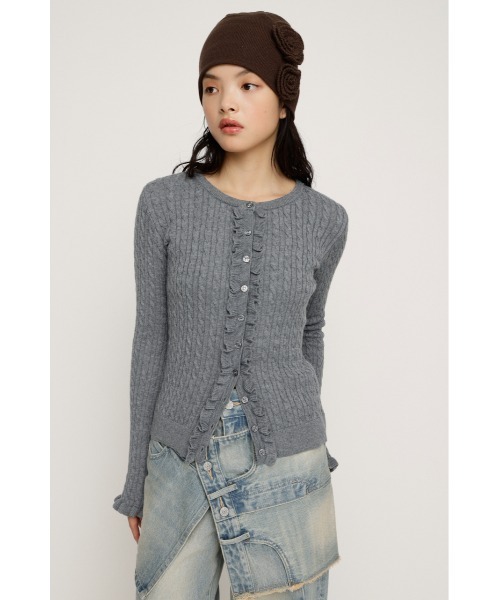 SLY（スライ） ニット セーター FRONT FRILL KNIT TOPS フロントフリル
