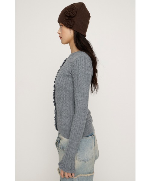 SLY（スライ） ニット セーター FRONT FRILL KNIT TOPS フロントフリル