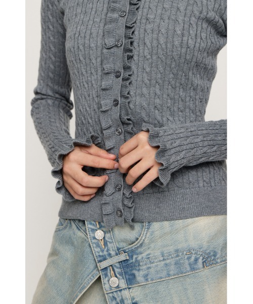 SLY（スライ） ニット セーター FRONT FRILL KNIT TOPS フロントフリル