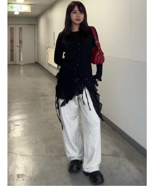 SLY FRONT FRILL KNIT トップス フロントフリル ニット SLY（スライ） ニット セーター FRONT FRILL KNIT TOPS フロントフリル