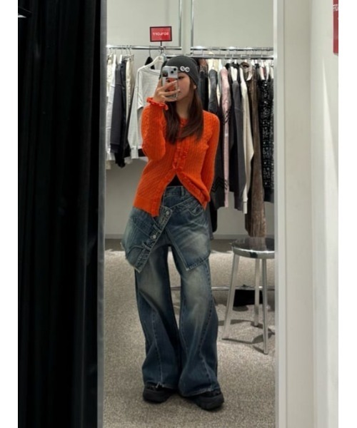 SLY（スライ） ニット セーター FRONT FRILL KNIT TOPS フロントフリル