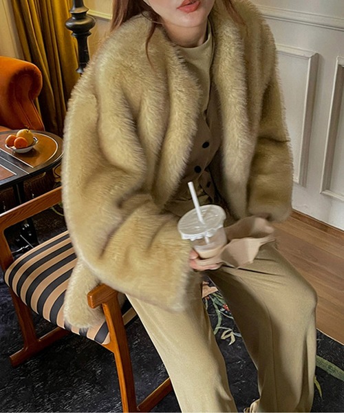 LUCPY コート アウター エコファーミドルコート レディース : ZOZOTOWN