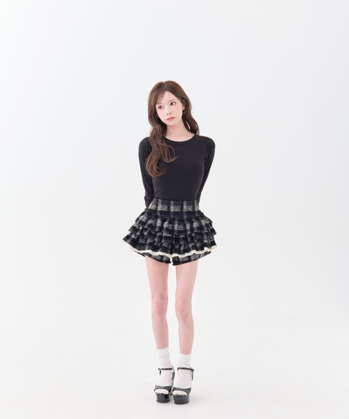 スカート ANDWANG Charm frill culotte mini skirt ANDWANG スカート Charm Frill Culotte Mini Skirt : ZOZOTOWN Yahoo