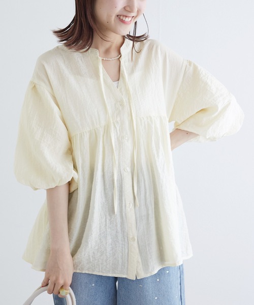 「w closet」 半袖ブラウス FREE ブラック レディース_画像5