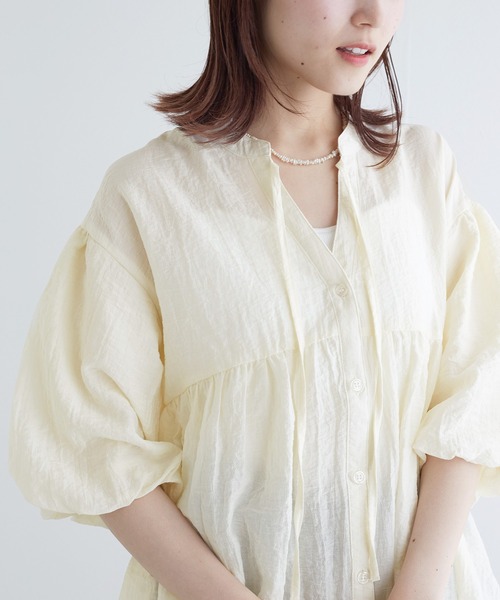 「w closet」 半袖ブラウス FREE ブラック レディース_画像6