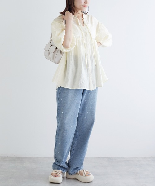 「w closet」 半袖ブラウス FREE ブラック レディース_画像7