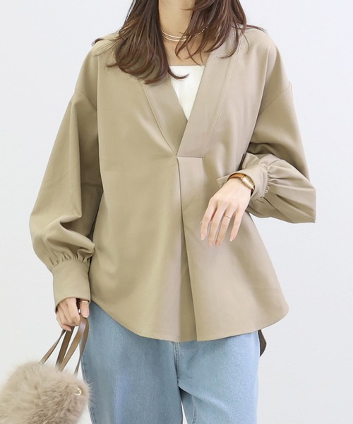 【未使用】ette skipper ブラウス　ベージュ Aletta vita ブラウス シャツ エステルツイルスキッパーブラウス