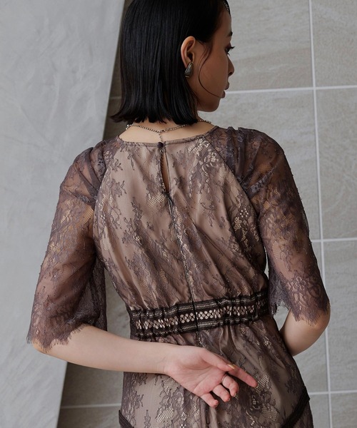 「RUIRUE BOUTIQUE」 半袖ワンピース M モカ レディースの画像