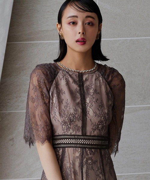「RUIRUE BOUTIQUE」 半袖ワンピース M モカ レディースの画像