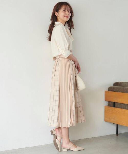 「Feroux」 7分袖ブラウス F ベージュ レディース_画像4