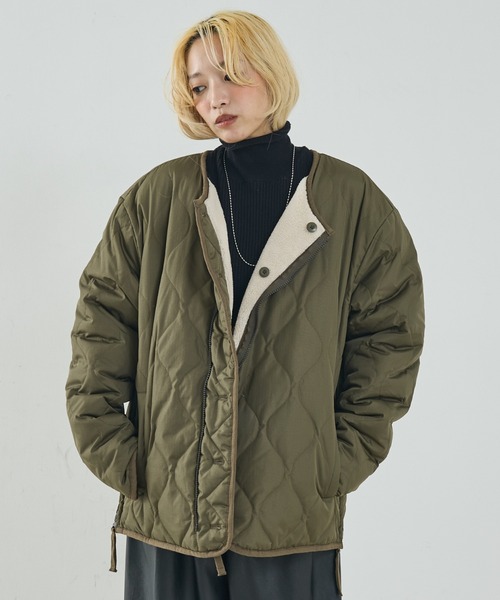 TAIONタイオン キルティングボア ミリタリーリバーシブル ダウンジャケットM TAION（タイオン） ダウンコート ダウンジャケット 「TAION