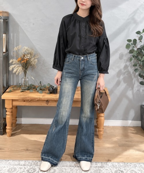 Dewlily ブラウス シャツ ふんわりシルエットで抜け感をつくる