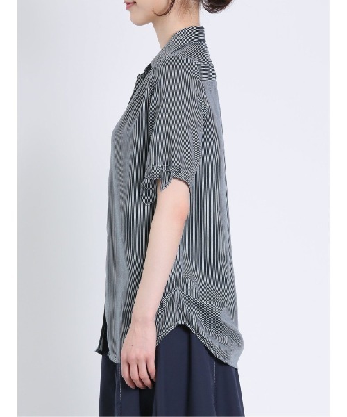 「m.f.editorial」 半袖シャツ MEDIUM ネイビー レディース_画像4