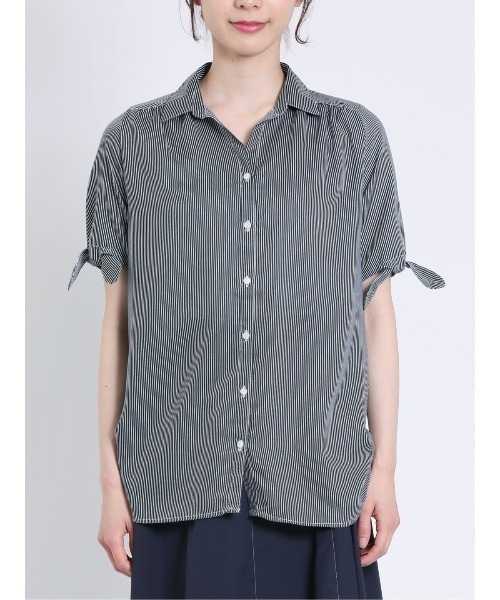 「m.f.editorial」 半袖シャツ MEDIUM ネイビー レディース_画像8