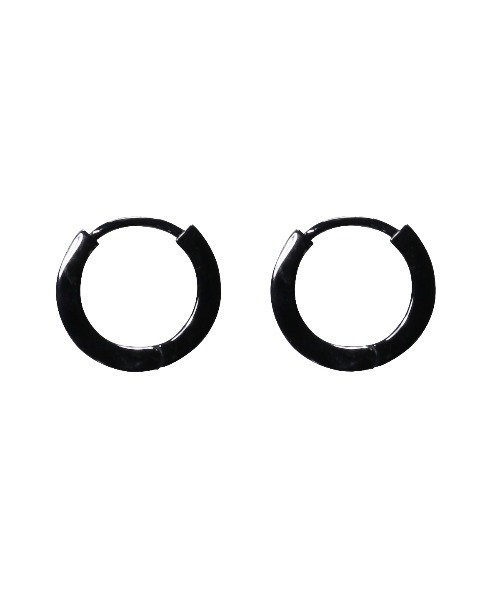 ピアス フラットダブル ダイヤモンド ピアス S ブラック メンズ レディースの画像