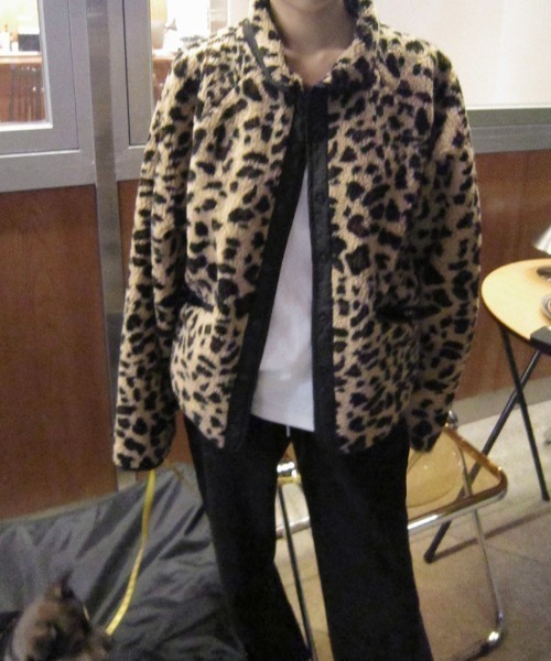 Aelina ブルゾン アウター スタンドカラーリバーシブルヒョウ柄